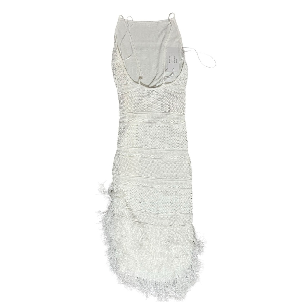 Torn by Ronny Kobo White Yuna Fringe Dress size Xsmall - Picture 7 of 11